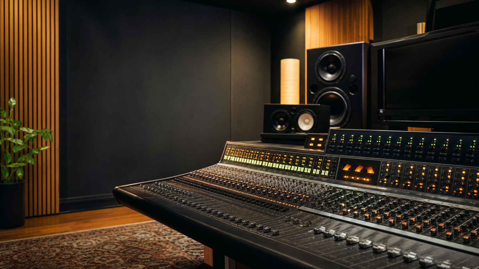 Professional recording studio mixing console